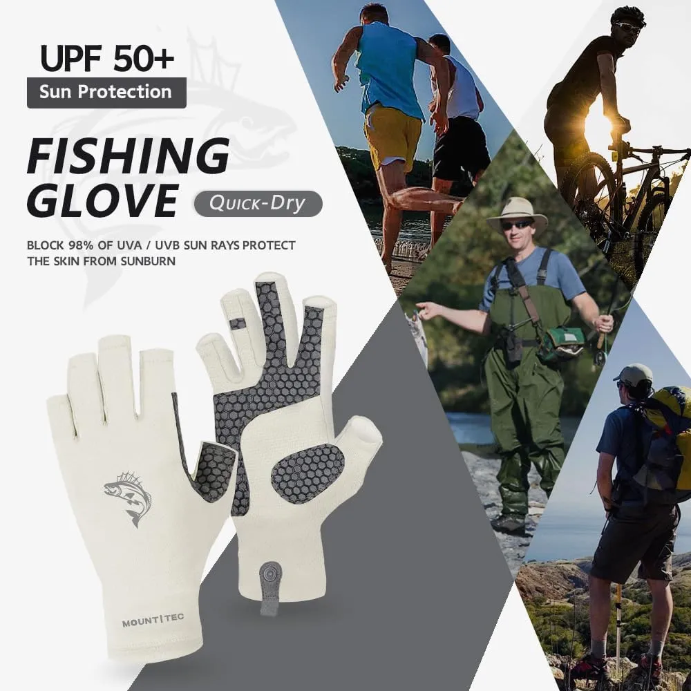 Unisex UV Protective Fingerless Gloves UPF 50  Sun Glove for Outdoor Fishing Cycling Hiking Driving Kayaking