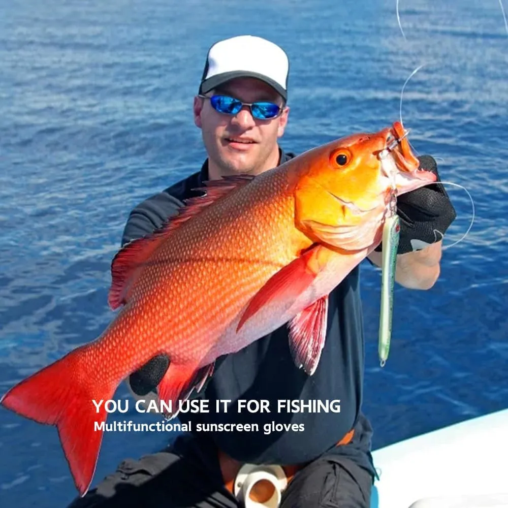 Unisex UV Protective Fingerless Gloves UPF 50  Sun Glove for Outdoor Fishing Cycling Hiking Driving Kayaking