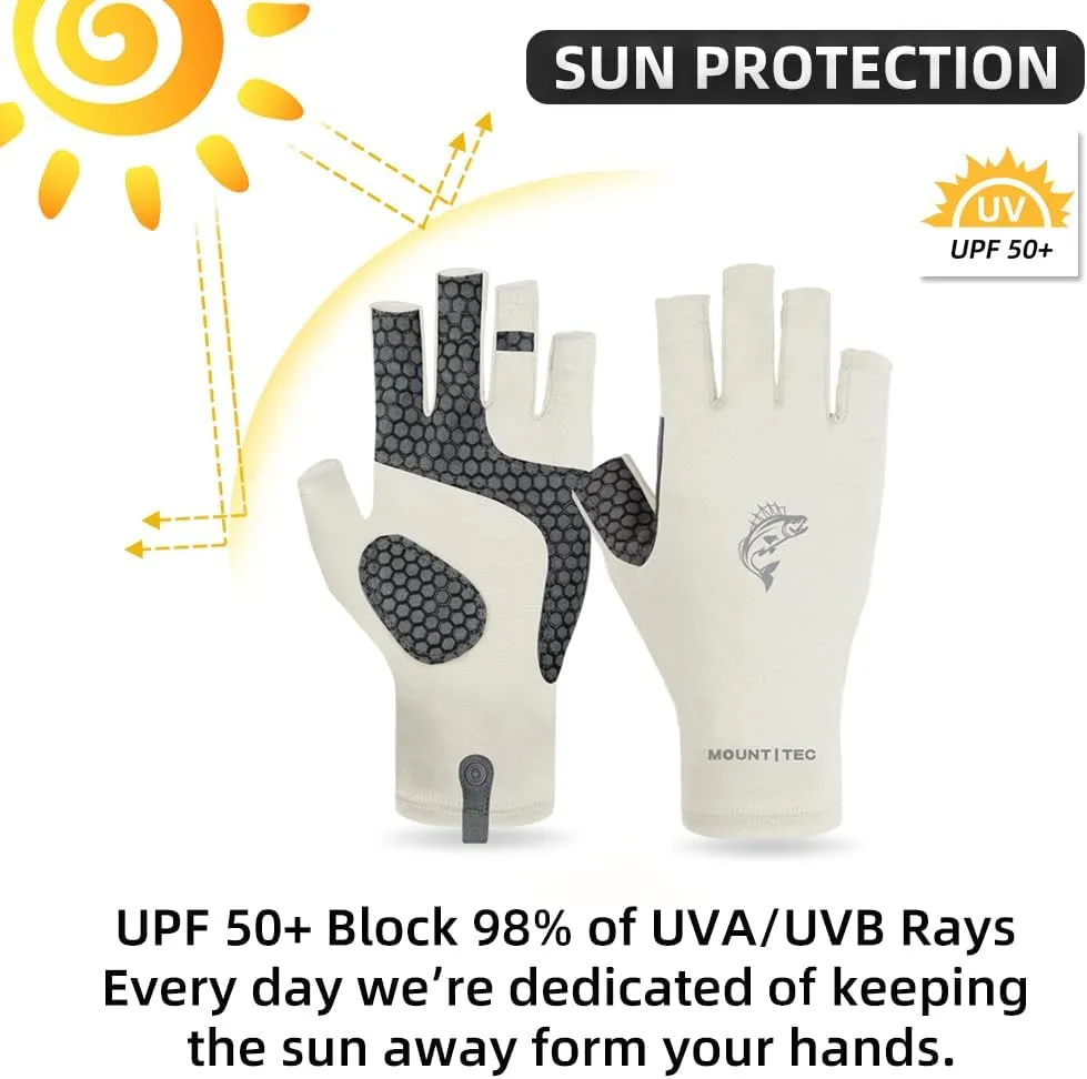 Unisex UV Protective Fingerless Gloves UPF 50  Sun Glove for Outdoor Fishing Cycling Hiking Driving Kayaking