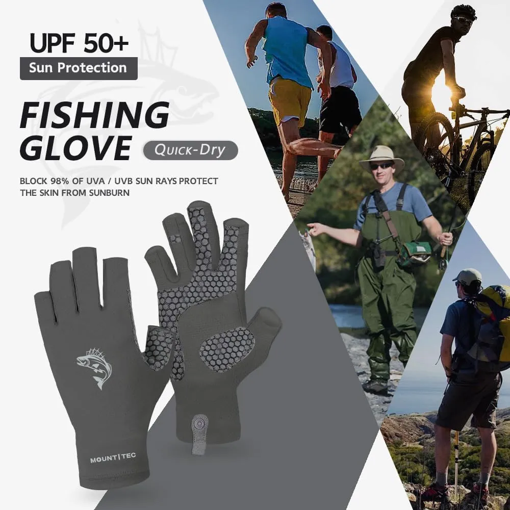 Unisex UV Protective Fingerless Gloves UPF 50  Sun Glove for Outdoor Fishing Cycling Hiking Driving Kayaking