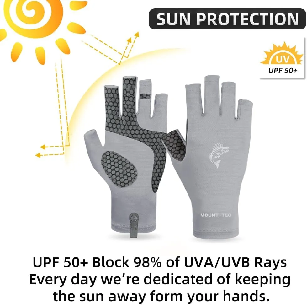 Unisex UV Protective Fingerless Gloves UPF 50  Sun Glove for Outdoor Fishing Cycling Hiking Driving Kayaking