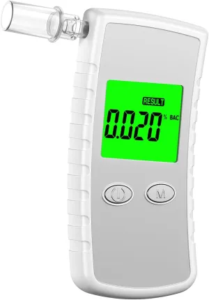 Upgraded Breathalyzer,High-Accurate Breathalyzers for Alcohol with LCD Display,Professional-Grade Alcohol Breathalyzer Tester with 10 Mouthpieces,Portable Alcohol Tester for Home Use (White)