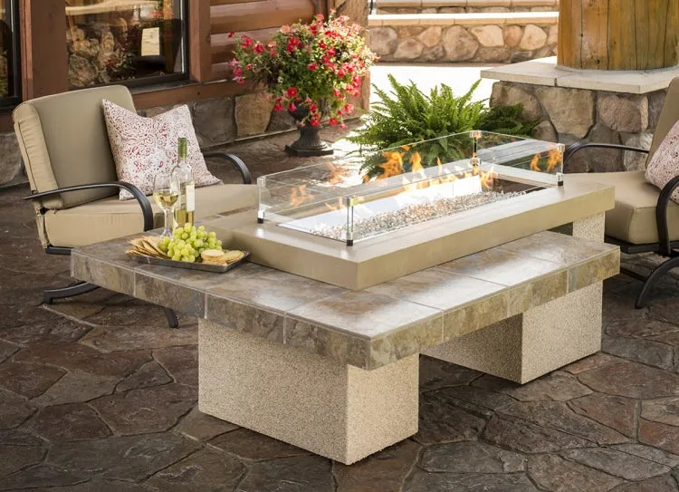Uptown Fire Table 1242 - Black Granite Tile Top