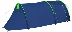 [US Direct] Waterproof Camping Tent 2~4 Persons Tunnel Tent for Camping Hiking Travel Fibreglass Poles Blue & Green