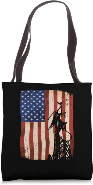 USA America Flag Tower Climber Tote Bag