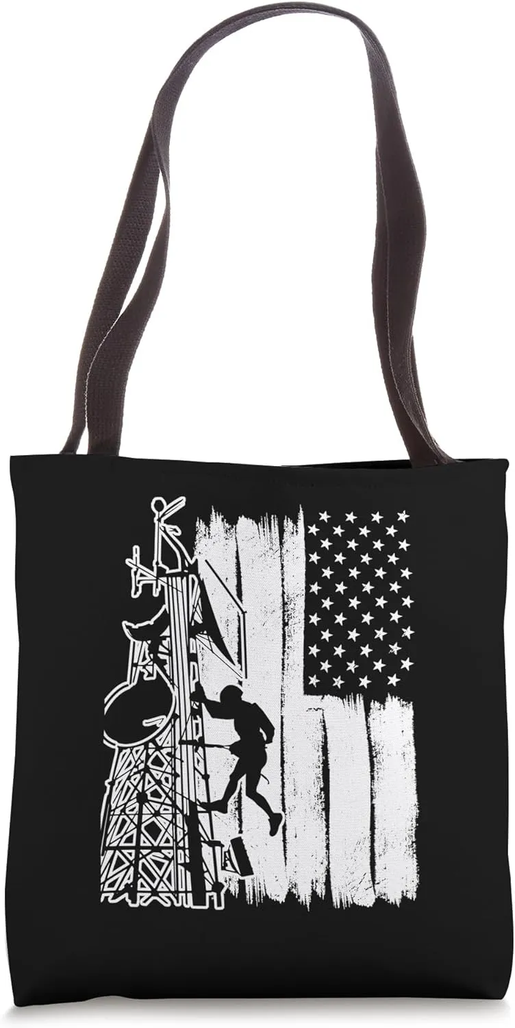 USA America Flag Tower Climber Tote Bag