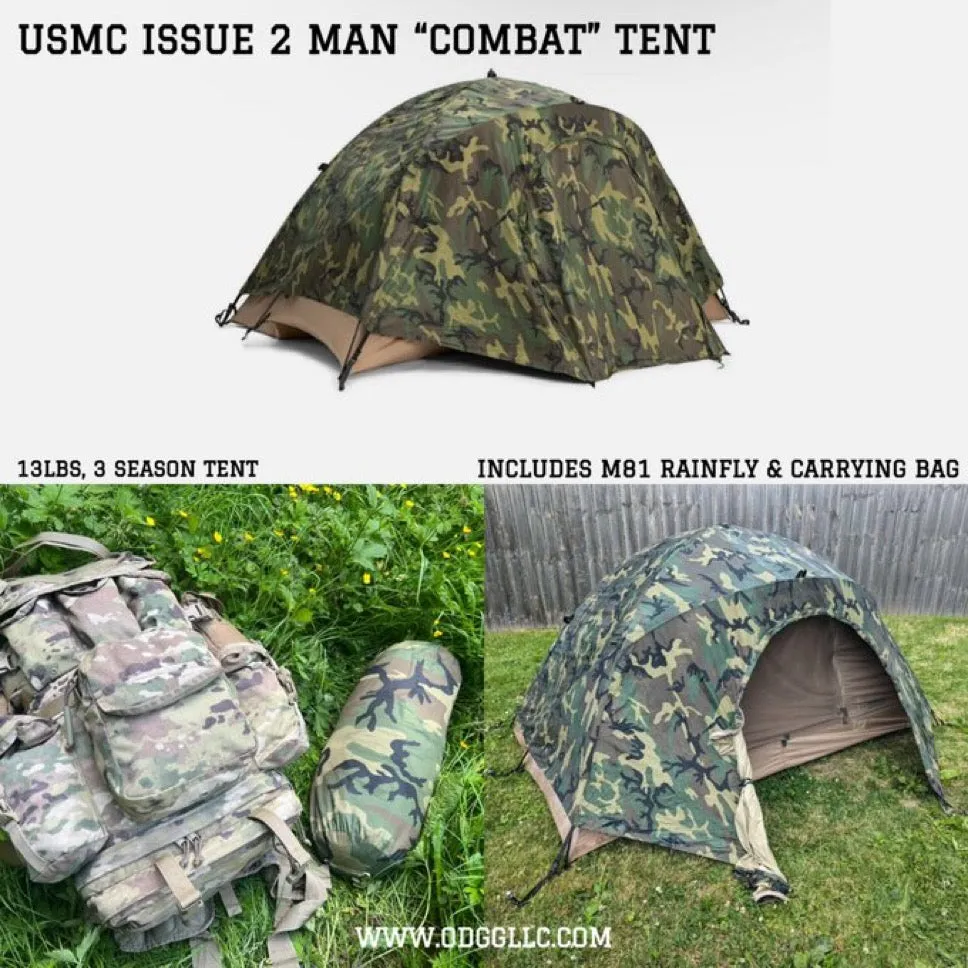 USMC Diamond FDE/M81 Woodland Two Man Tent - Used
