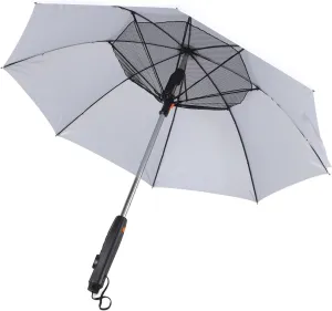 UV Blocking Umbrella with Fan and Mist Spray, 3 in 1 8 Ribs Portable Sun Rain Umbrella Cooling UV Umbrella with Personal Cooling Fan for Hot Summer, Beach, Sports, Golf, Walking