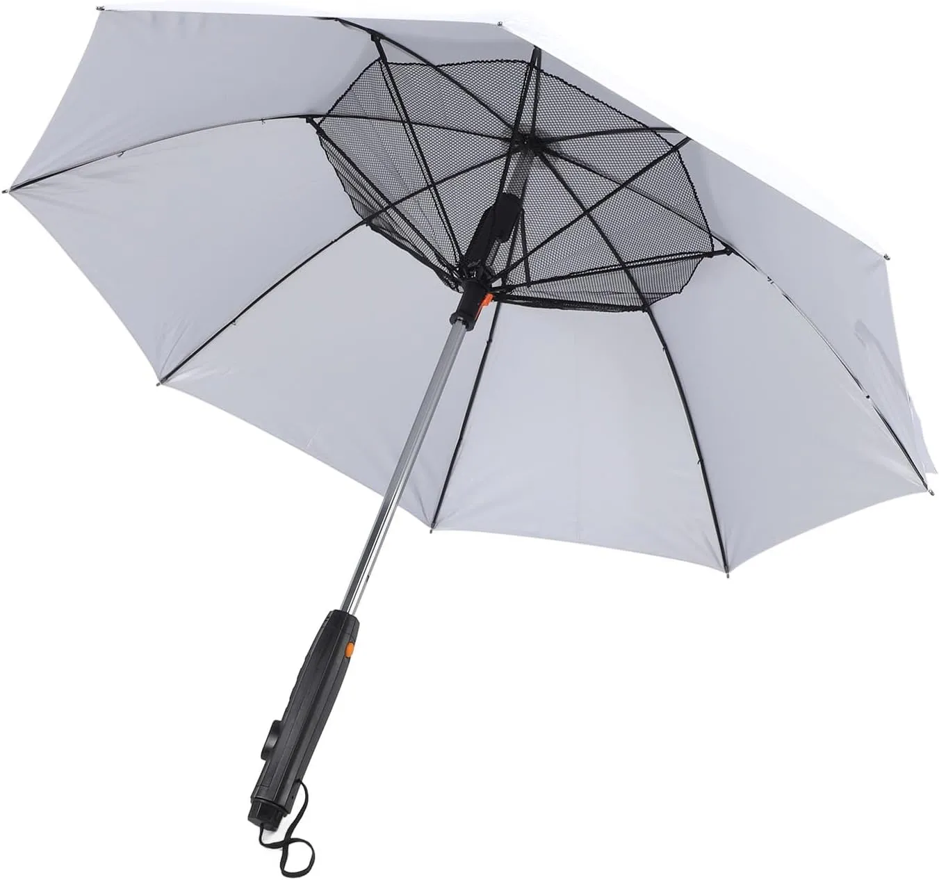 UV Blocking Umbrella with Fan and Mist Spray, 3 in 1 8 Ribs Portable Sun Rain Umbrella Cooling UV Umbrella with Personal Cooling Fan for Hot Summer, Beach, Sports, Golf, Walking