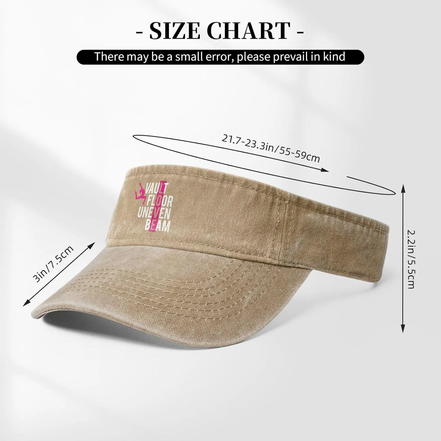 Vault Floor Uneven Beam Sun Visor Hats for Women Men Adjustable Cotton Sun Hat Golf Cap