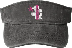 Vault Floor Uneven Beam Sun Visor Hats for Women Men Adjustable Cotton Sun Hat Golf Cap