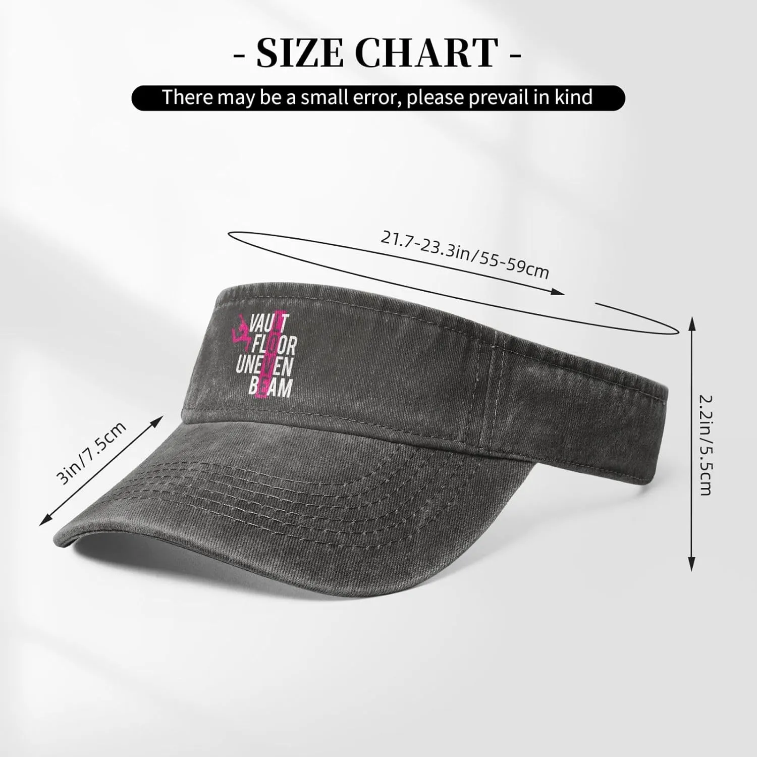 Vault Floor Uneven Beam Sun Visor Hats for Women Men Adjustable Cotton Sun Hat Golf Cap