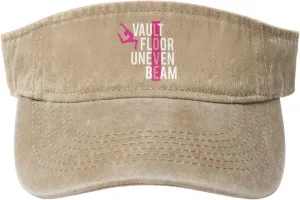 Vault Floor Uneven Beam Sun Visor Hats for Women Men Adjustable Cotton Sun Hat Golf Cap