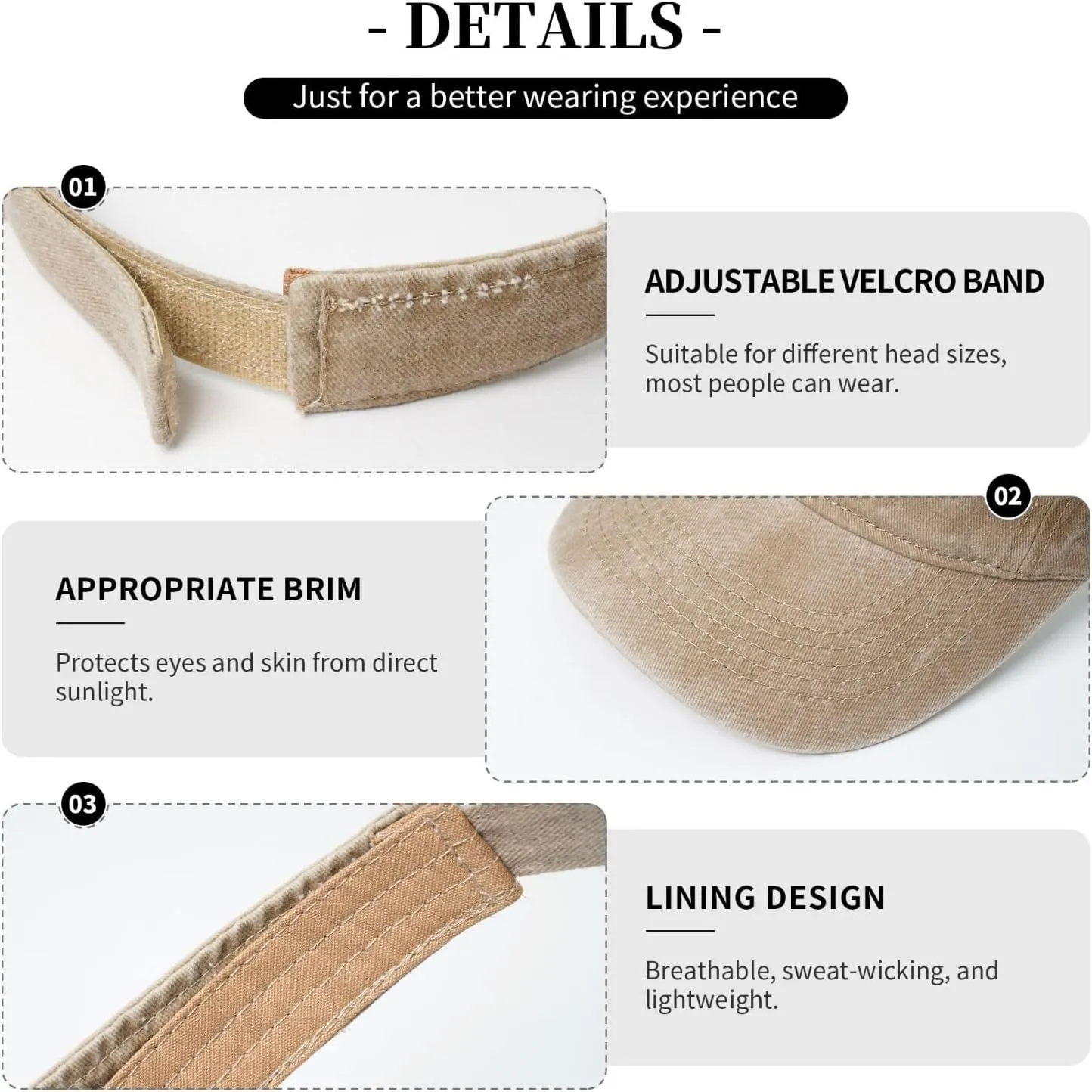 Vault Floor Uneven Beam Sun Visor Hats for Women Men Adjustable Cotton Sun Hat Golf Cap