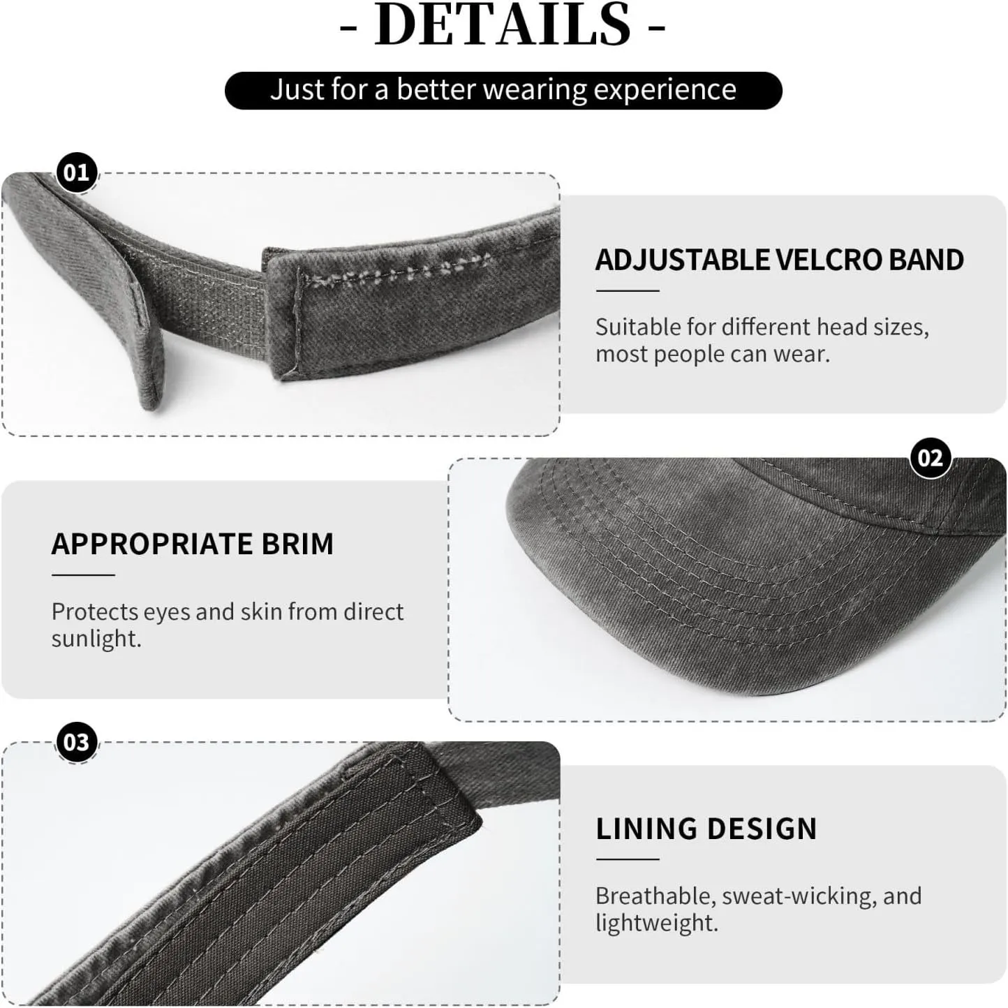 Vault Floor Uneven Beam Sun Visor Hats for Women Men Adjustable Cotton Sun Hat Golf Cap