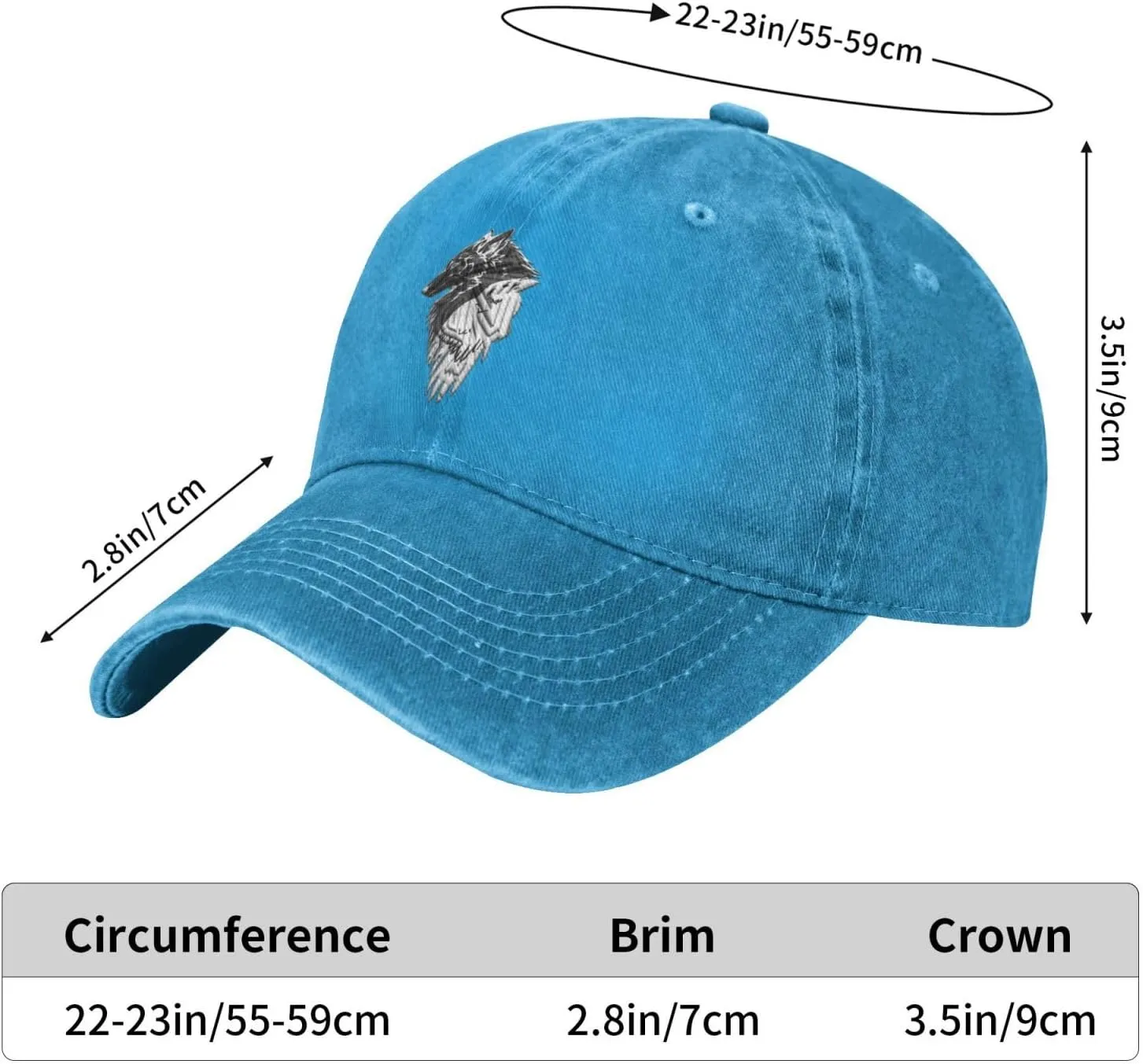 Viking Norse Wolf Raven Vintage Baseball Cap Unisex Adjustable Cowboy Hat Outdoor Travel Casual Hat Black