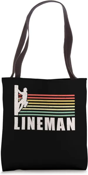 Vintage Retro Lineman Tower Climber Tote Bag