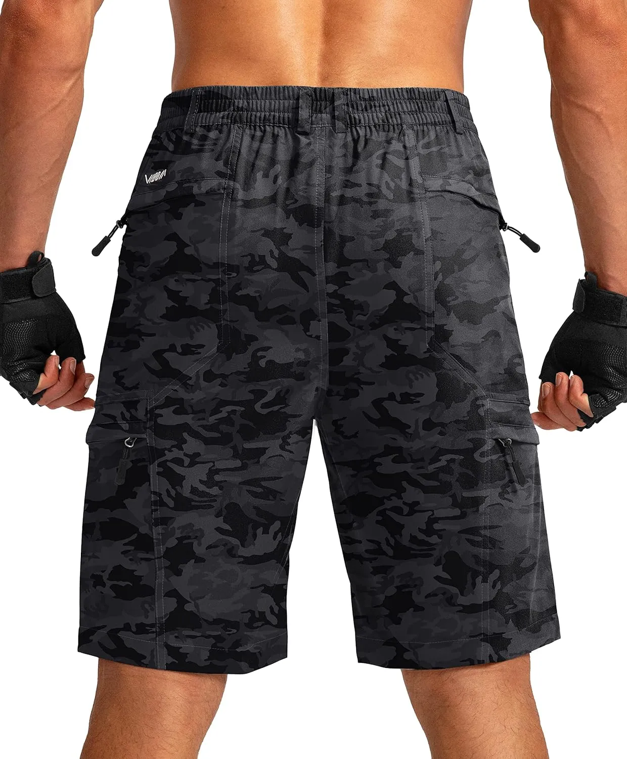 Viodia Men's Hiking Cargo Shorts with 6 Pockets Quick Dry Lightweight Stretch Shorts for Men Outdoor Fishing Golf Shorts