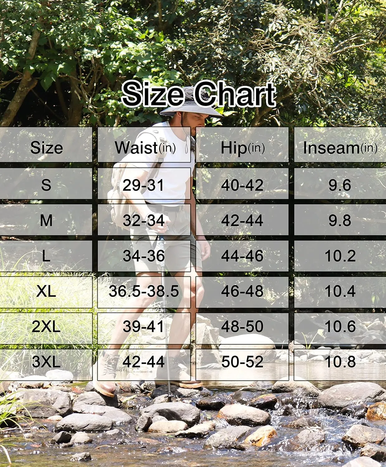 Viodia Men's Hiking Cargo Shorts with 6 Pockets Quick Dry Lightweight Stretch Shorts for Men Outdoor Fishing Golf Shorts