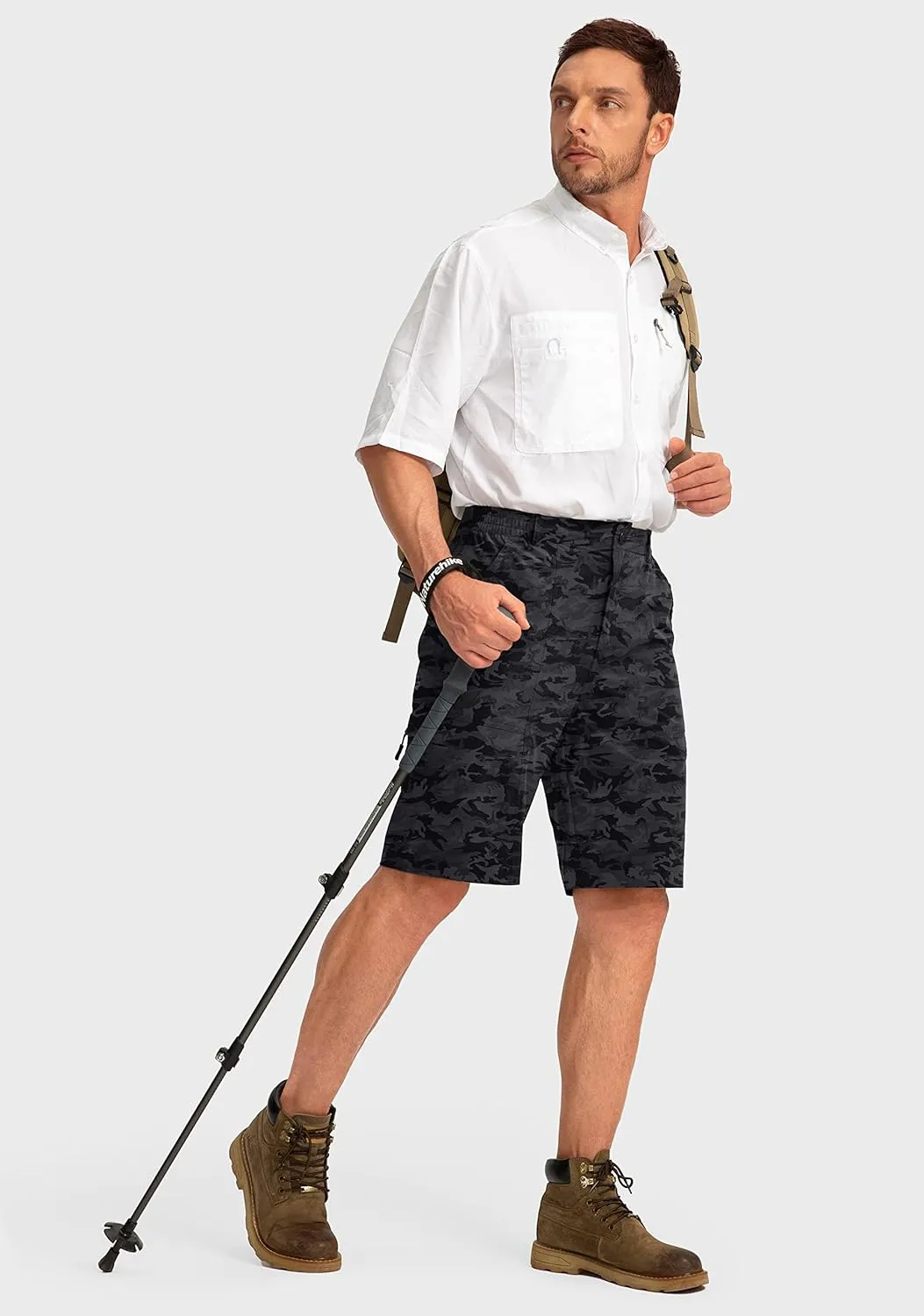 Viodia Men's Hiking Cargo Shorts with 6 Pockets Quick Dry Lightweight Stretch Shorts for Men Outdoor Fishing Golf Shorts