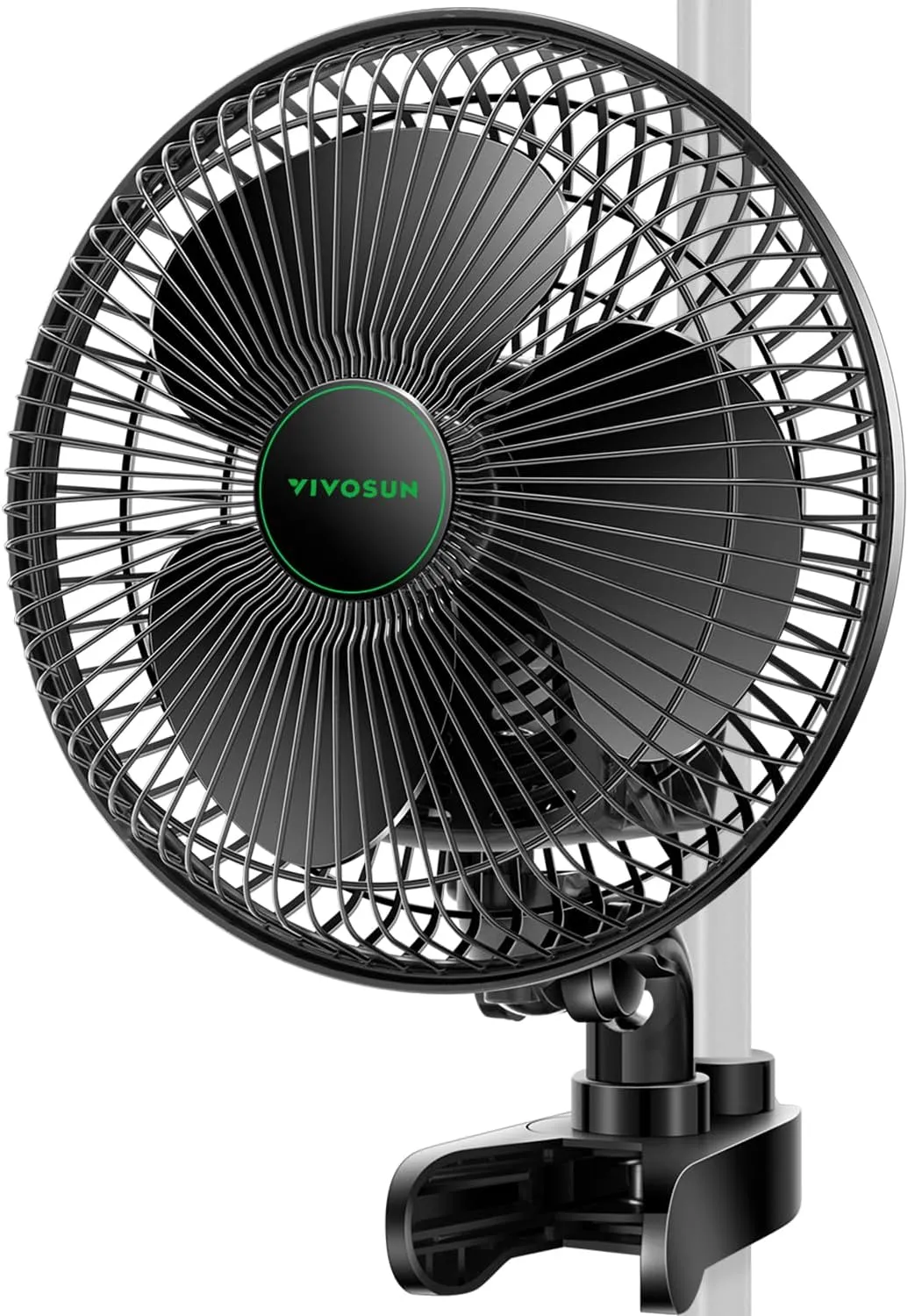 VIVOSUN AeroWave A6 6-Inch Clip-on Fan, Patented Portable Indoor Fan with Clip, 2-Speed Adjustment, Cord, Strong Airflow but Low Noise, and Fully-Adjustable Tilt for Grow Tent, Black, 1-Pack