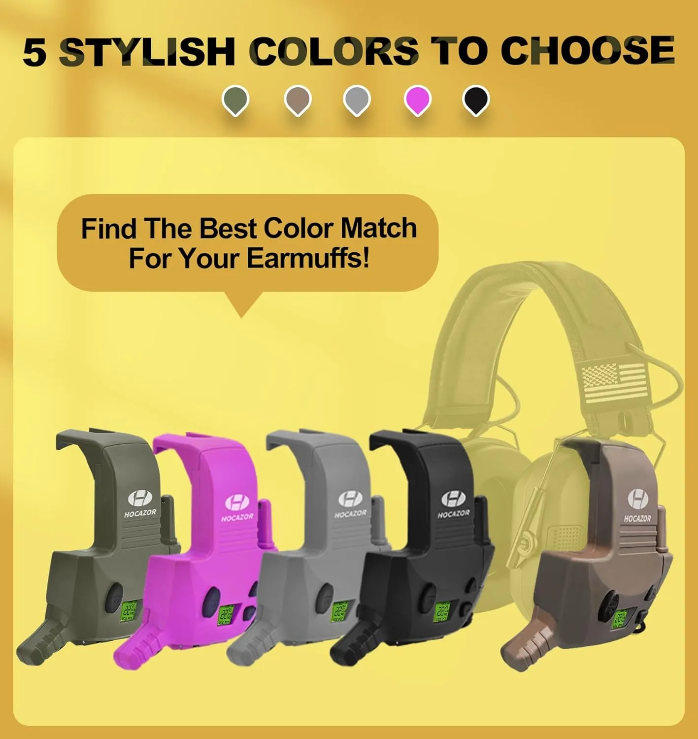 W01 Walkie Talkies Compatible with Walker's Razor Slim Electronic Ear Muffs, Handsfree Communication for Outdoors Hunting Shooting Construction Sites Work Shop, Brown