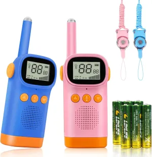Walkie Talkies for Kids,Birthday Xmas Gifts for 3 4 5 6 7 8 9 10 11 12 Year Old Toddler,Walkie Talkies Long Range Kids,Boys and Girls Toys for Fun 2 Pack,22CH 2 Way VOX Radio 3Km for Outdoor