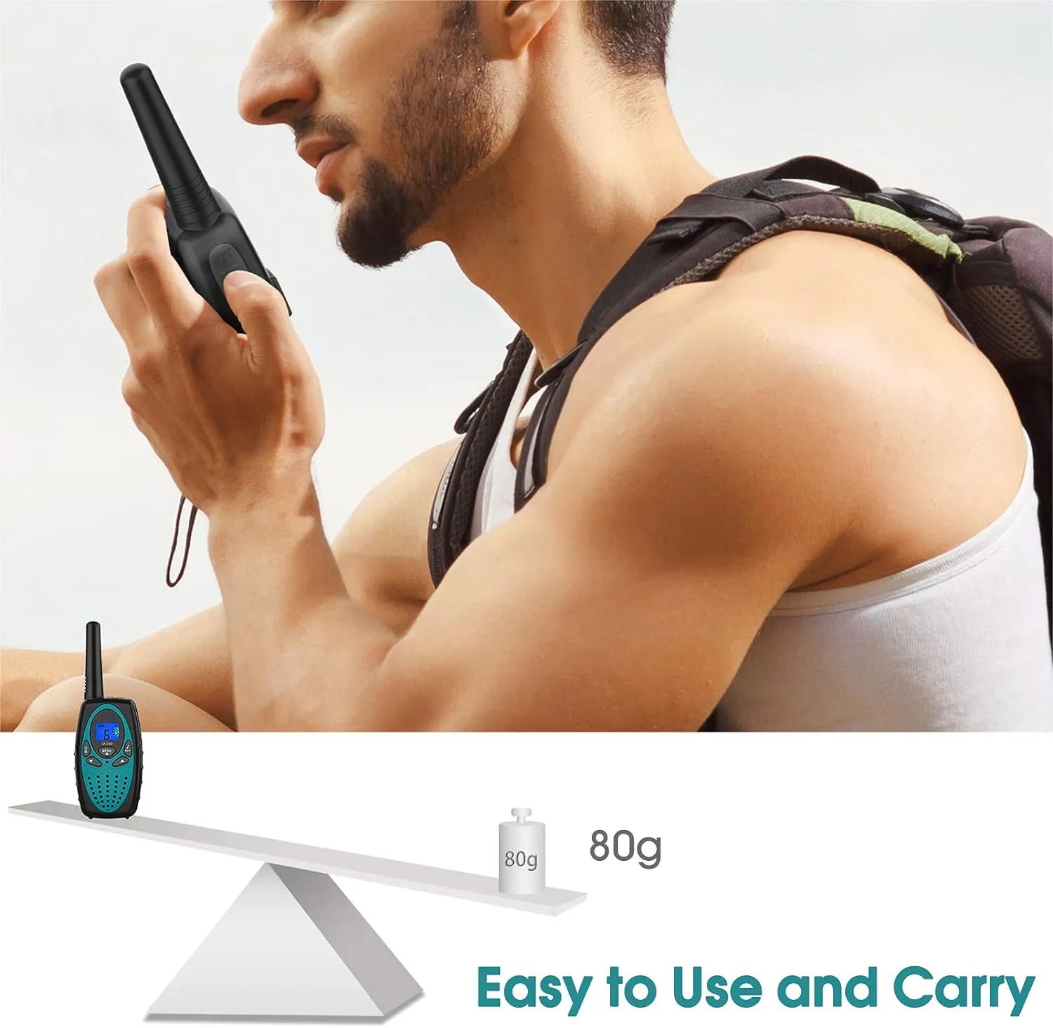 Walkie Talkies Long Range, M880 FRS Two Way Radio for Adults with LCD Screen/Resistance Wakie-Talkies with Noise Cancelling for Men Women Outdoor Adventures Cruise Ship (Blue and YellowGreen)