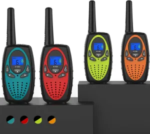 Walkie Talkies Long Range, M880 Two Way Radio for Adults with LCD Screen/Resistance Wakie-Talkies with Noise Cancelling for Men Women Outdoor (Blue YellowGreen Red Orange)