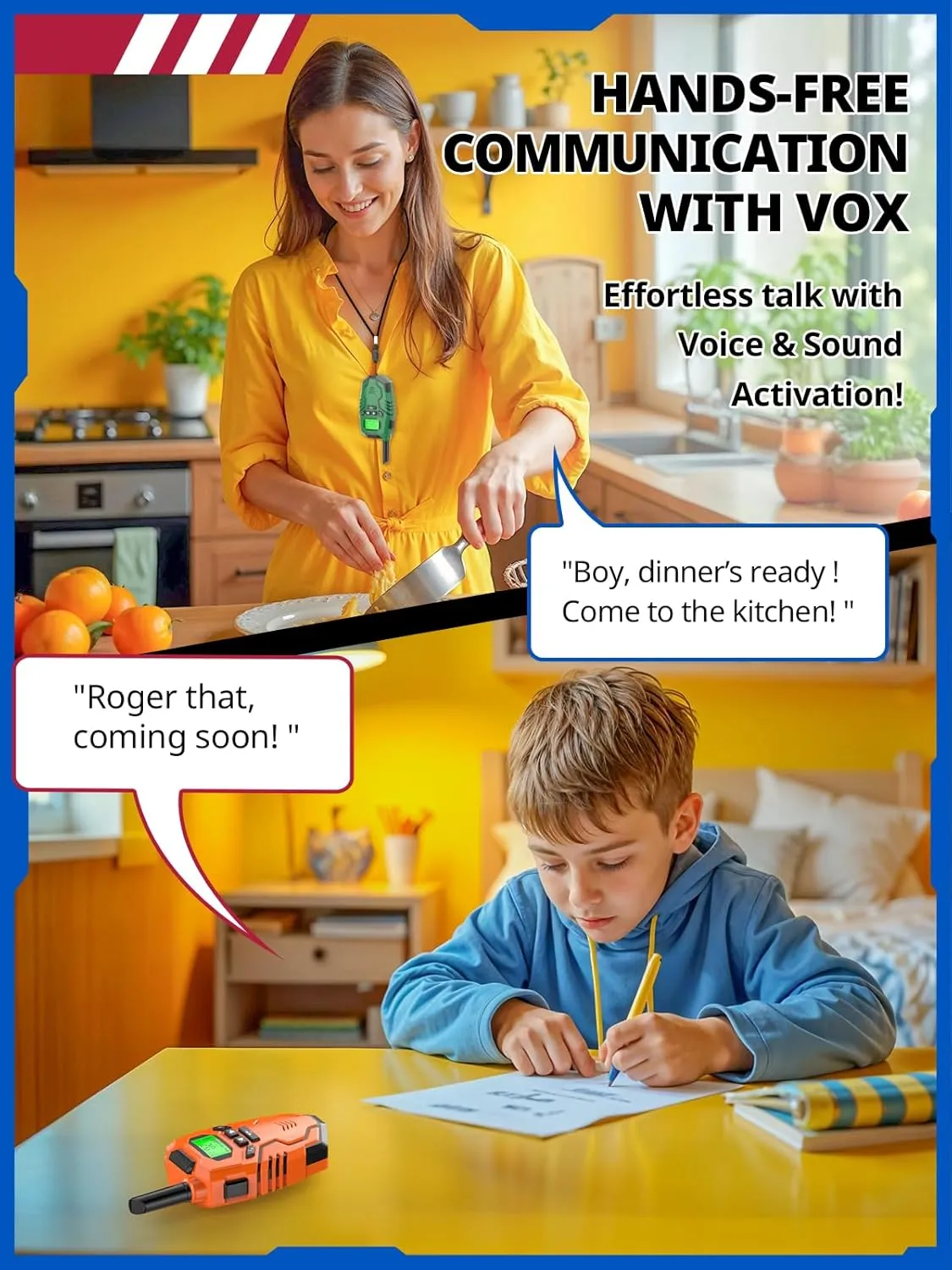Walkie Talkies Toys for Kids Rechargeable, Long Range 2 Way Radio, Outdoor Camping Games Party Toys for 3 4 5 8-12 Year Old Boys Birthday Xmas Gift for Kids, 3 Pack