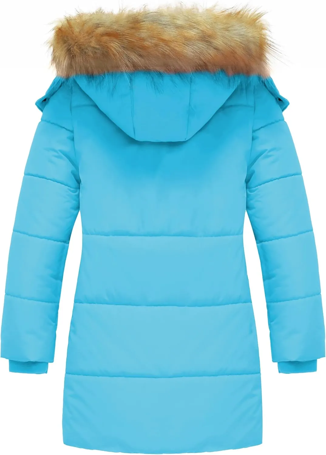 wantdo Girl's Winter Coat Long Puffer Jacket Fleece Parka with Hood Waterproof