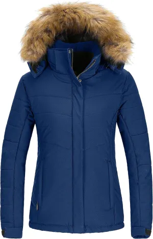 wantdo Women's Waterproof Ski Jacket Hooded Snow Coat Mountain Winter Parka Snowboarding Jackets