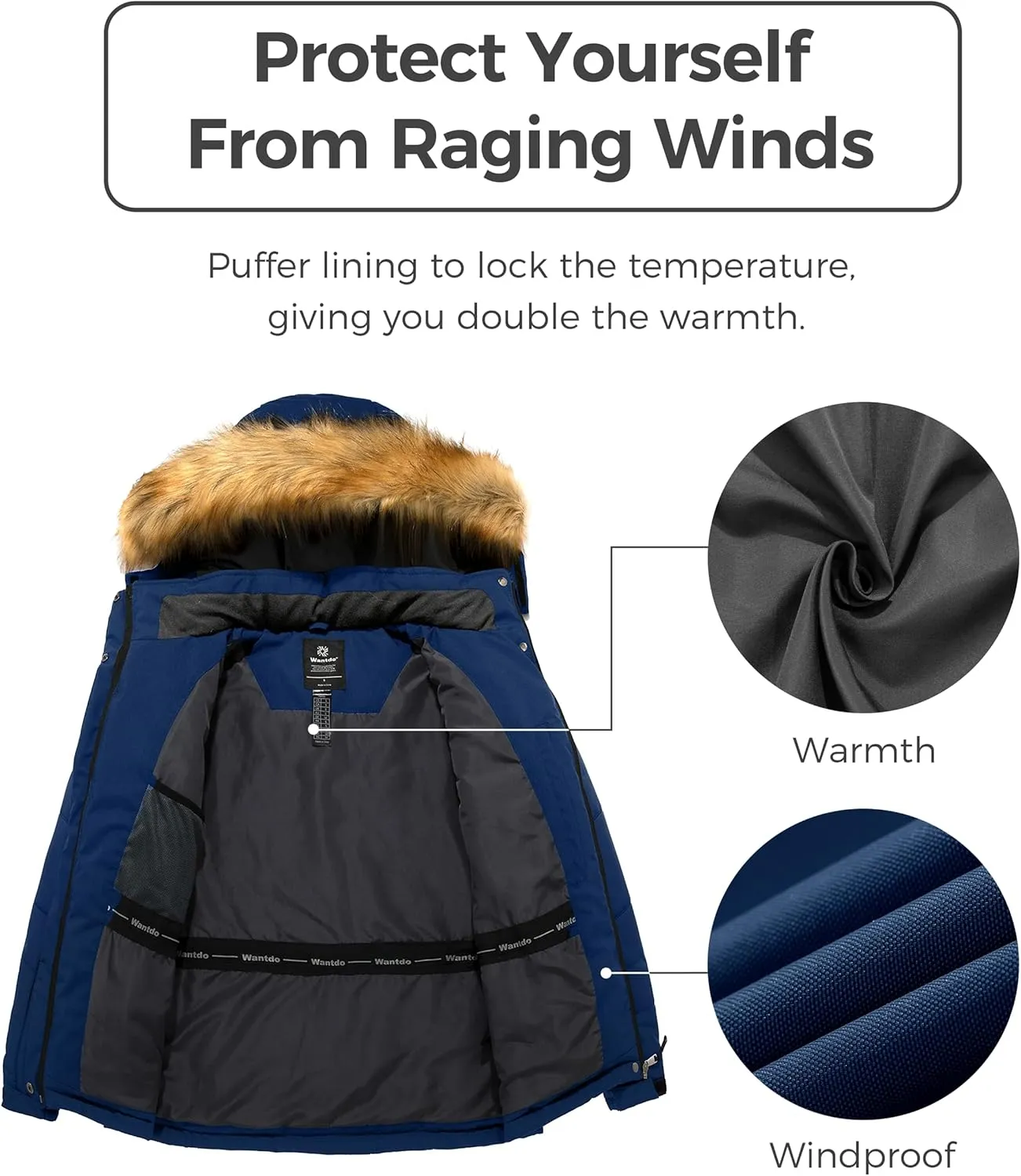 wantdo Women's Waterproof Ski Jacket Hooded Snow Coat Mountain Winter Parka Snowboarding Jackets