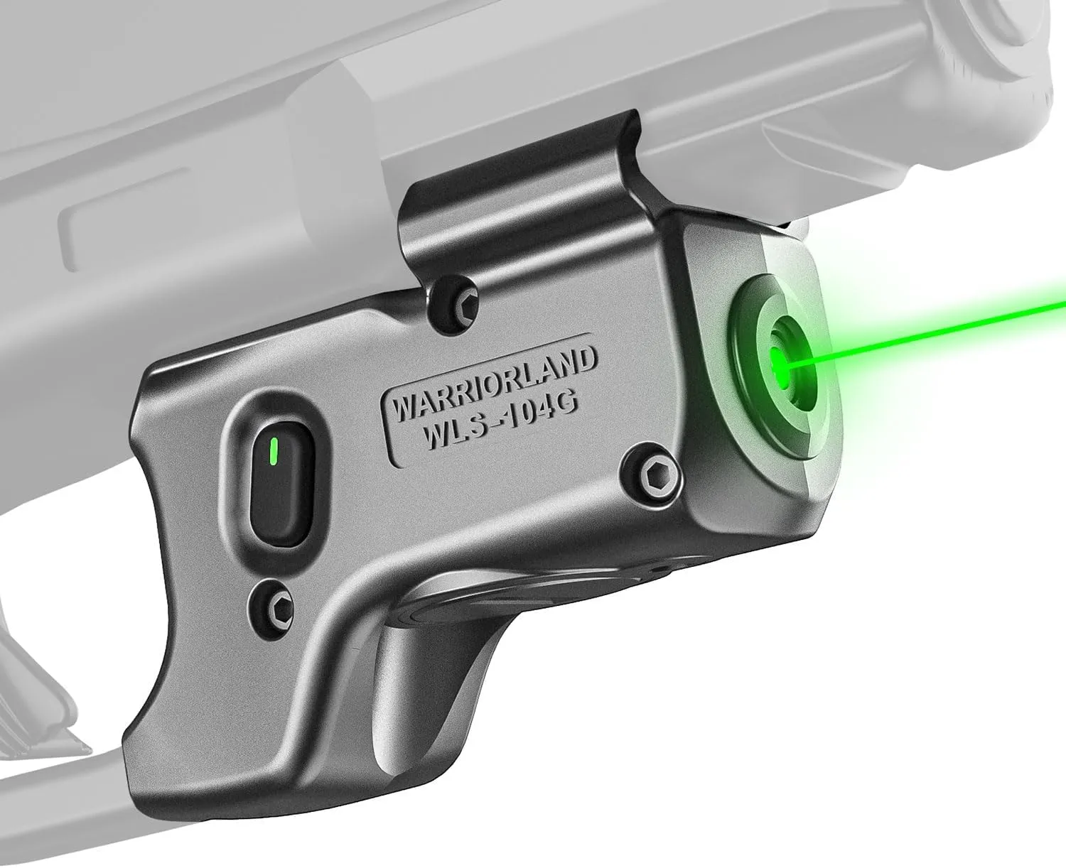 WARRIORLAND Trigger Laser Compatible for Glock 17/19 Gen 3-5 & 22/23/31/32 Gen 3-4 & 9X/44/45, Not Fits Glock 22/23/31/32 Gen 5, Compact Green Laser Sight with Power Indicator, WLS-104G