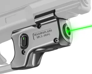 WARRIORLAND Trigger Laser Compatible for Glock 17/19 Gen 3-5 & 22/23/31/32 Gen 3-4 & 9X/44/45, Not Fits Glock 22/23/31/32 Gen 5, Compact Green Laser Sight with Power Indicator, WLS-104G