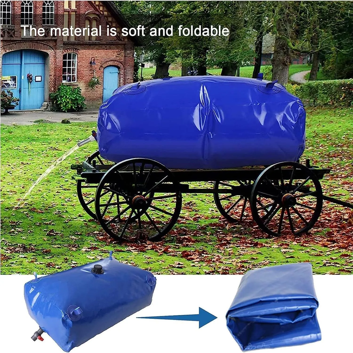 water bladder bag Collapsible Water Storage Bladder Tank,Large-Capacity Water Storage Container,Portable Soft Drought-Resistant Water Bag,for Camping RV,Fire Prevention,Emergency Water ( Size : 670L )