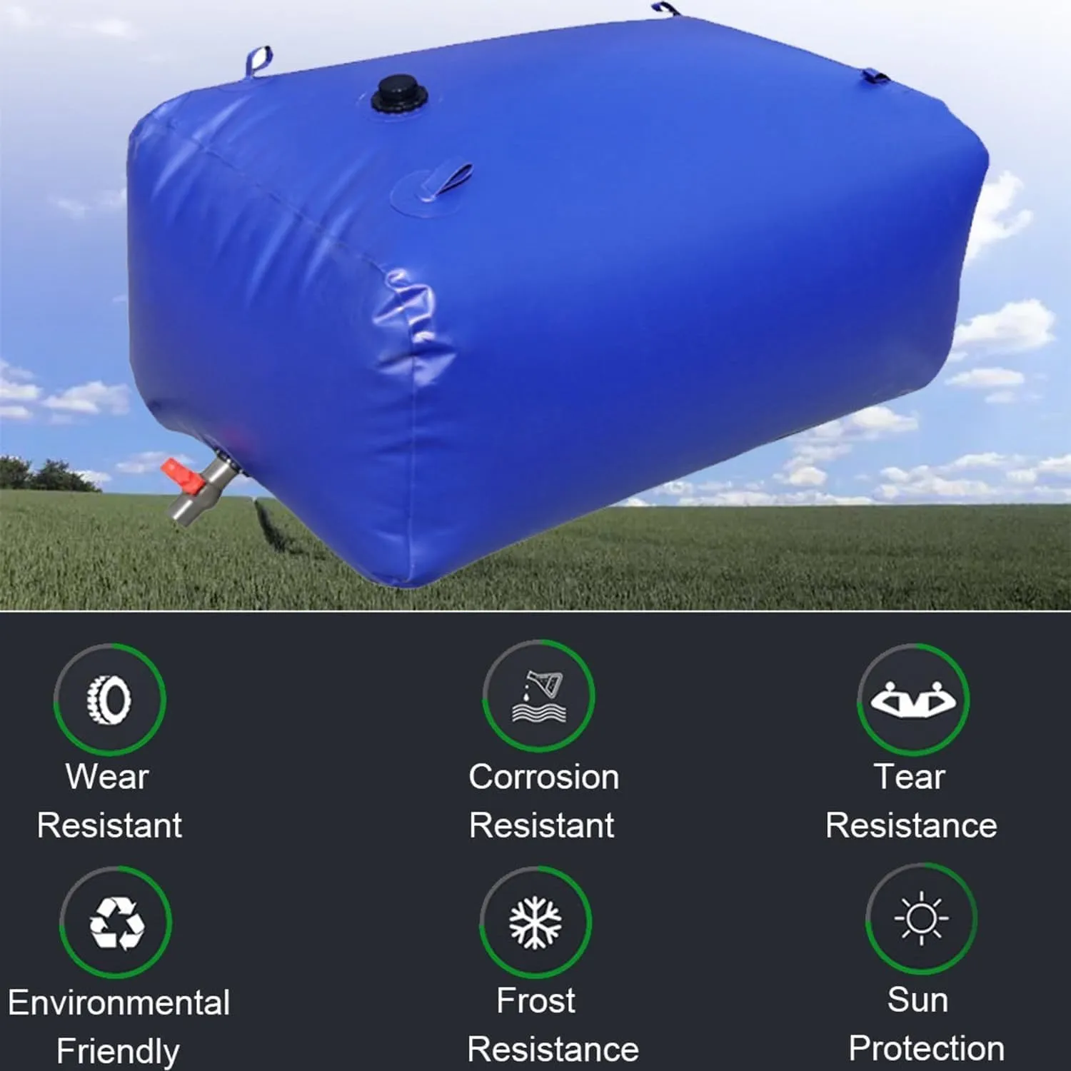 water bladder bag Collapsible Water Storage Bladder Tank,Large-Capacity Water Storage Container,Portable Soft Drought-Resistant Water Bag,for Camping RV,Fire Prevention,Emergency Water ( Size : 670L )