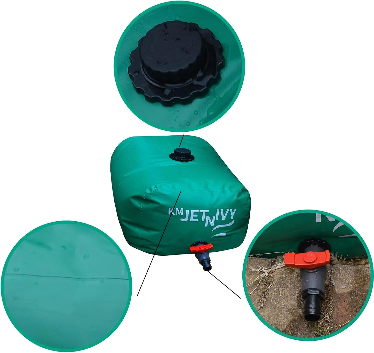 Water Storage Bladder, Collapsible Water Bladder Tanks, Large-Capacity Water Storage Container, Portable Emergency Water Storage Tank (Green, 110L)