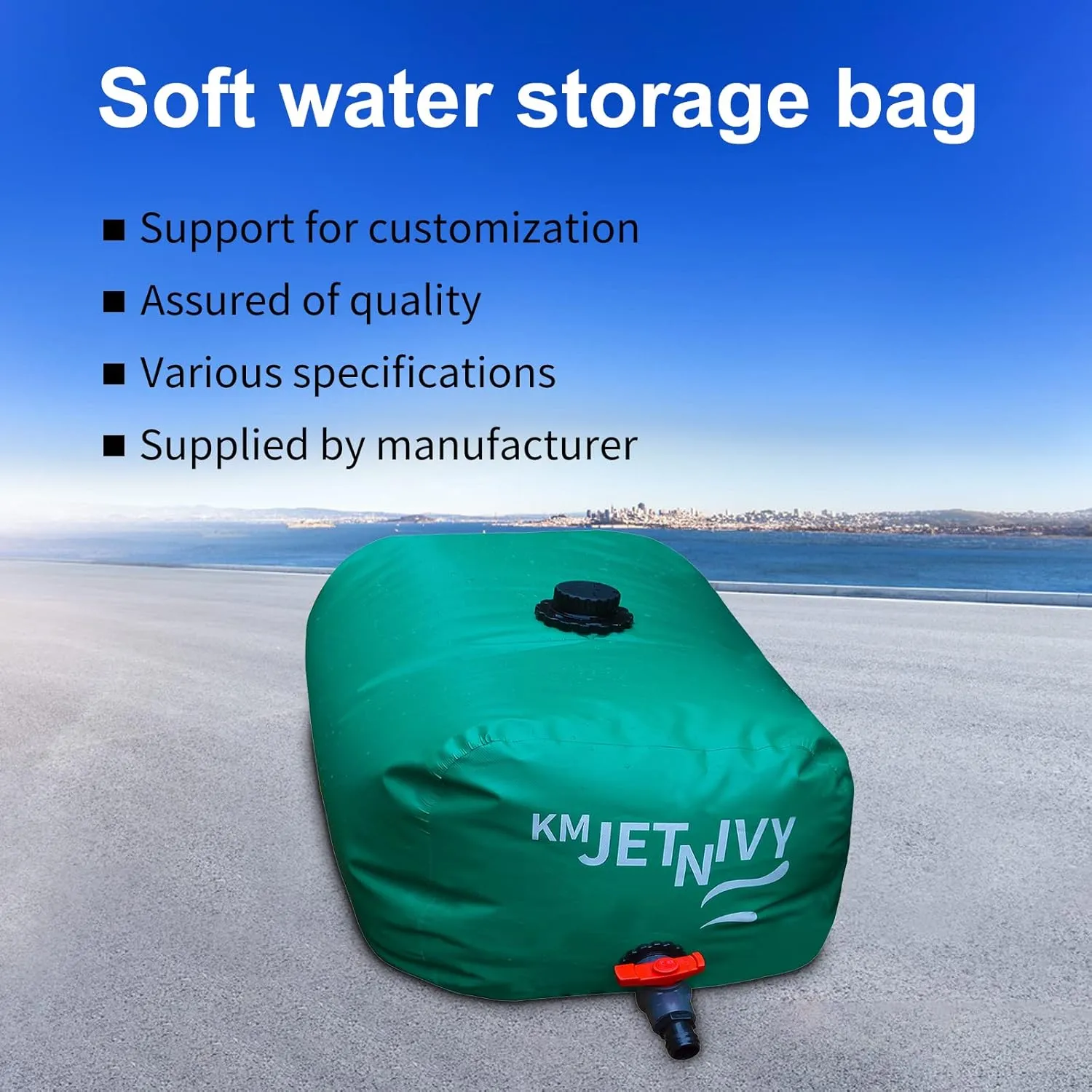 Water Storage Bladder, Collapsible Water Bladder Tanks, Large-Capacity Water Storage Container, Portable Emergency Water Storage Tank (Green, 110L)