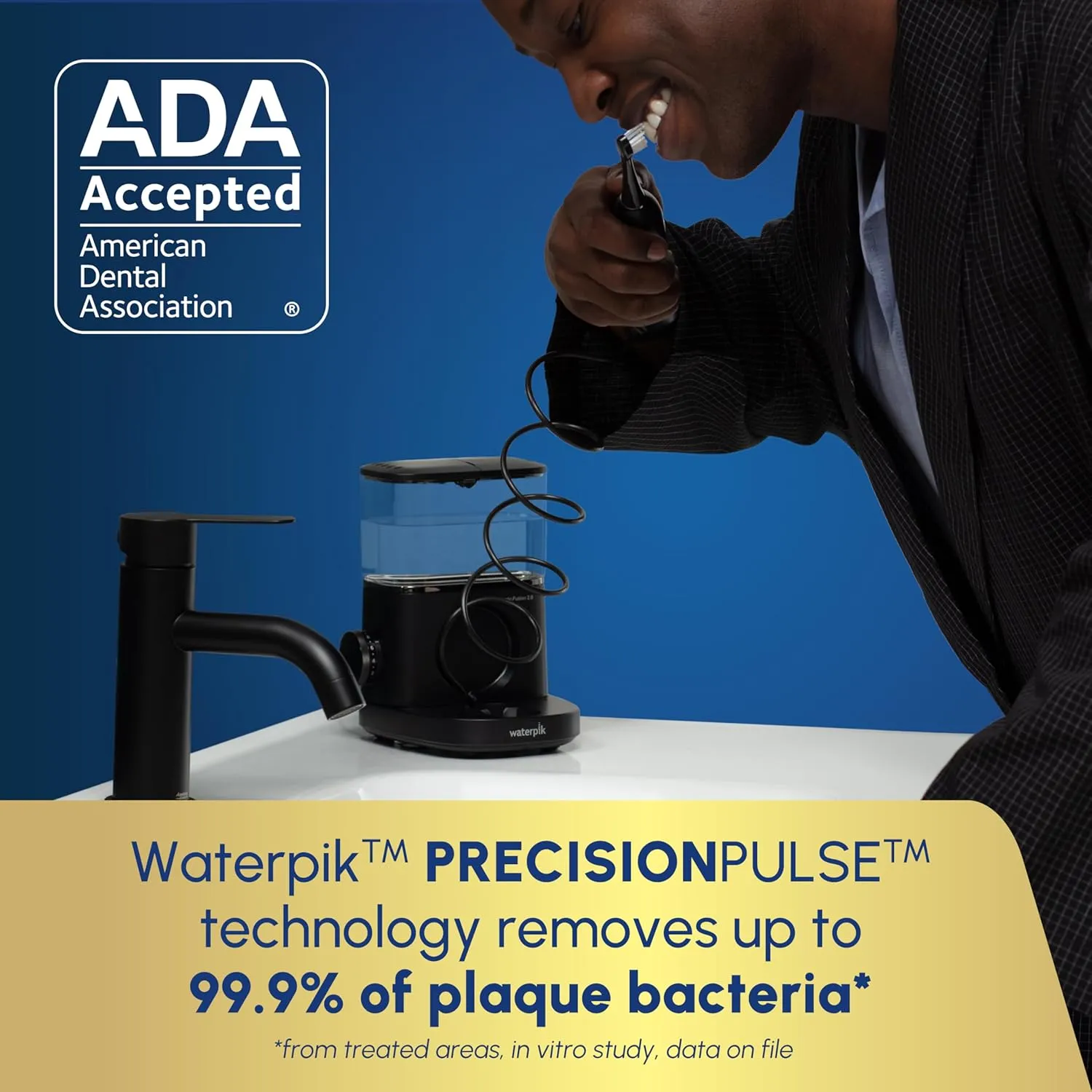 Waterpik Sonic-Fusion 2.0 Professional Flossing Electric Toothbrush with Water Flosser Combo In One, Black SF-04, Packaging May Vary