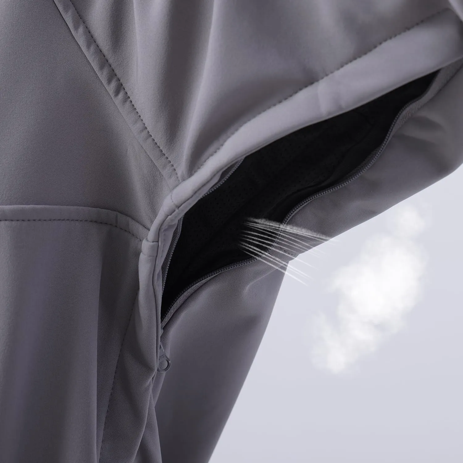 Waterproof Fleece Hoodies For Men Windbreaks Resistant Sweatshirt Softshell Rain Jacket Winter Coat Half Zip Pullover