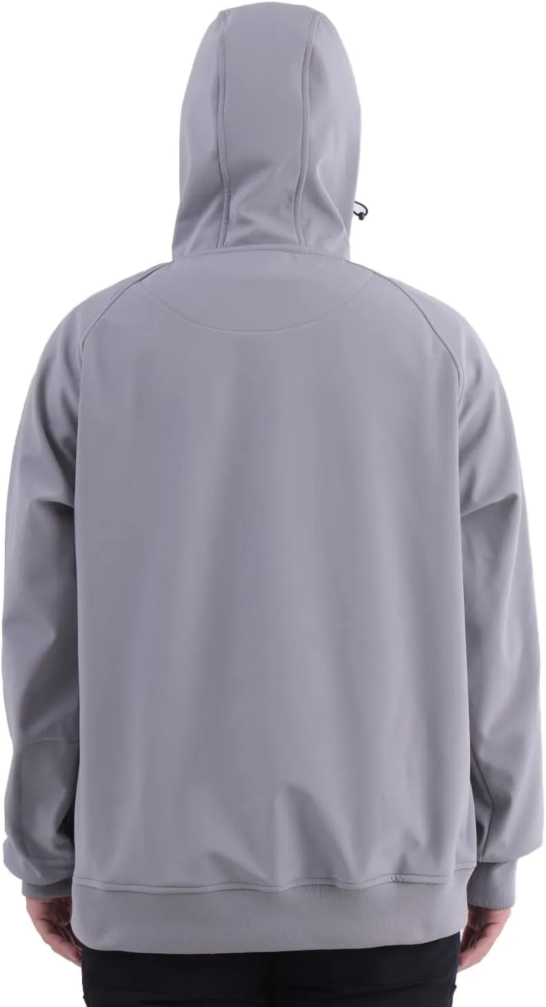 Waterproof Fleece Hoodies For Men Windbreaks Resistant Sweatshirt Softshell Rain Jacket Winter Coat Half Zip Pullover