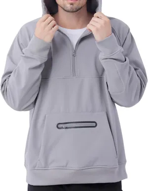 Waterproof Fleece Hoodies For Men Windbreaks Resistant Sweatshirt Softshell Rain Jacket Winter Coat Half Zip Pullover