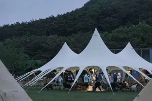 Waterproof Portable Camping Canopy, Easy Setup, Large Shelter for Outdoor Events and Family Gatherings, Beige