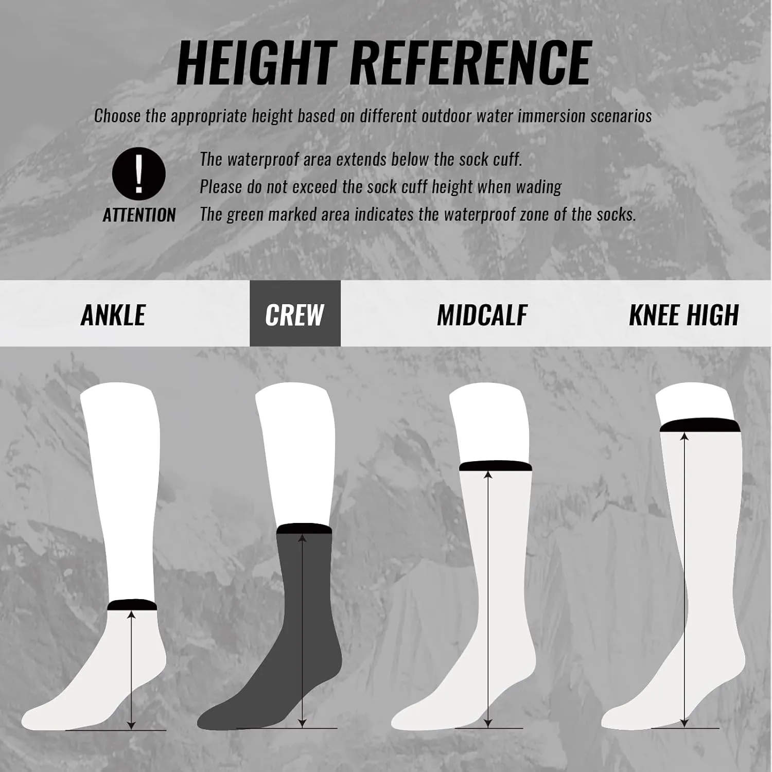 Waterproof Socks,3 Layer Windproof,Breathable,Hiking,Outdoor Activity,Unisex