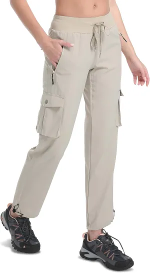 WENRONSTA Women's Cargo Pants Lightweight Water Resistant Quick Dry Hiking Pants Travel Outdoor Work Joggers with 6 Pockets