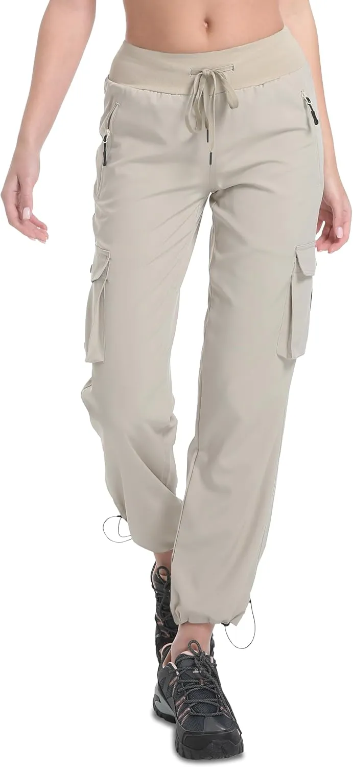 WENRONSTA Women's Cargo Pants Lightweight Water Resistant Quick Dry Hiking Pants Travel Outdoor Work Joggers with 6 Pockets