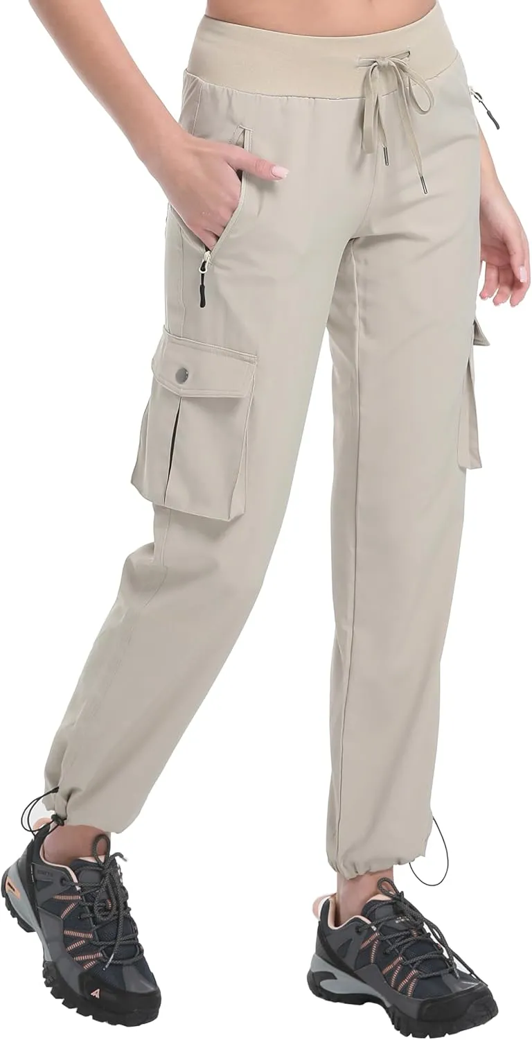 WENRONSTA Women's Cargo Pants Lightweight Water Resistant Quick Dry Hiking Pants Travel Outdoor Work Joggers with 6 Pockets
