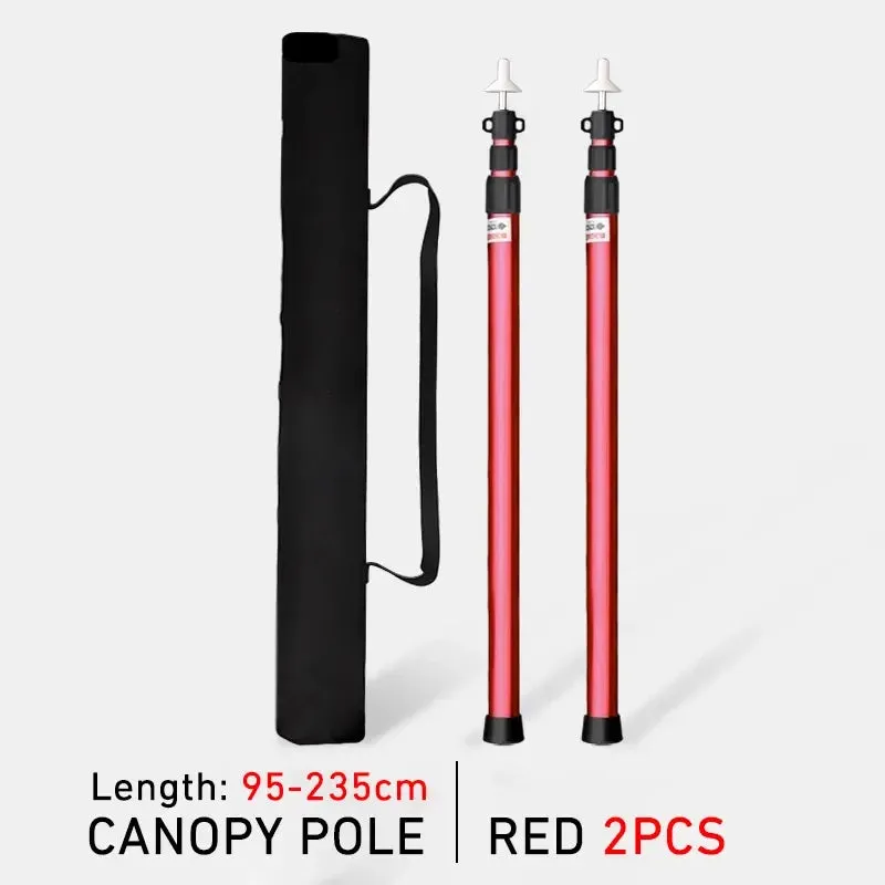WEST TUNE 2PCS Camping Canopy Pole Aluminium Alloy Telescopic Tent Support