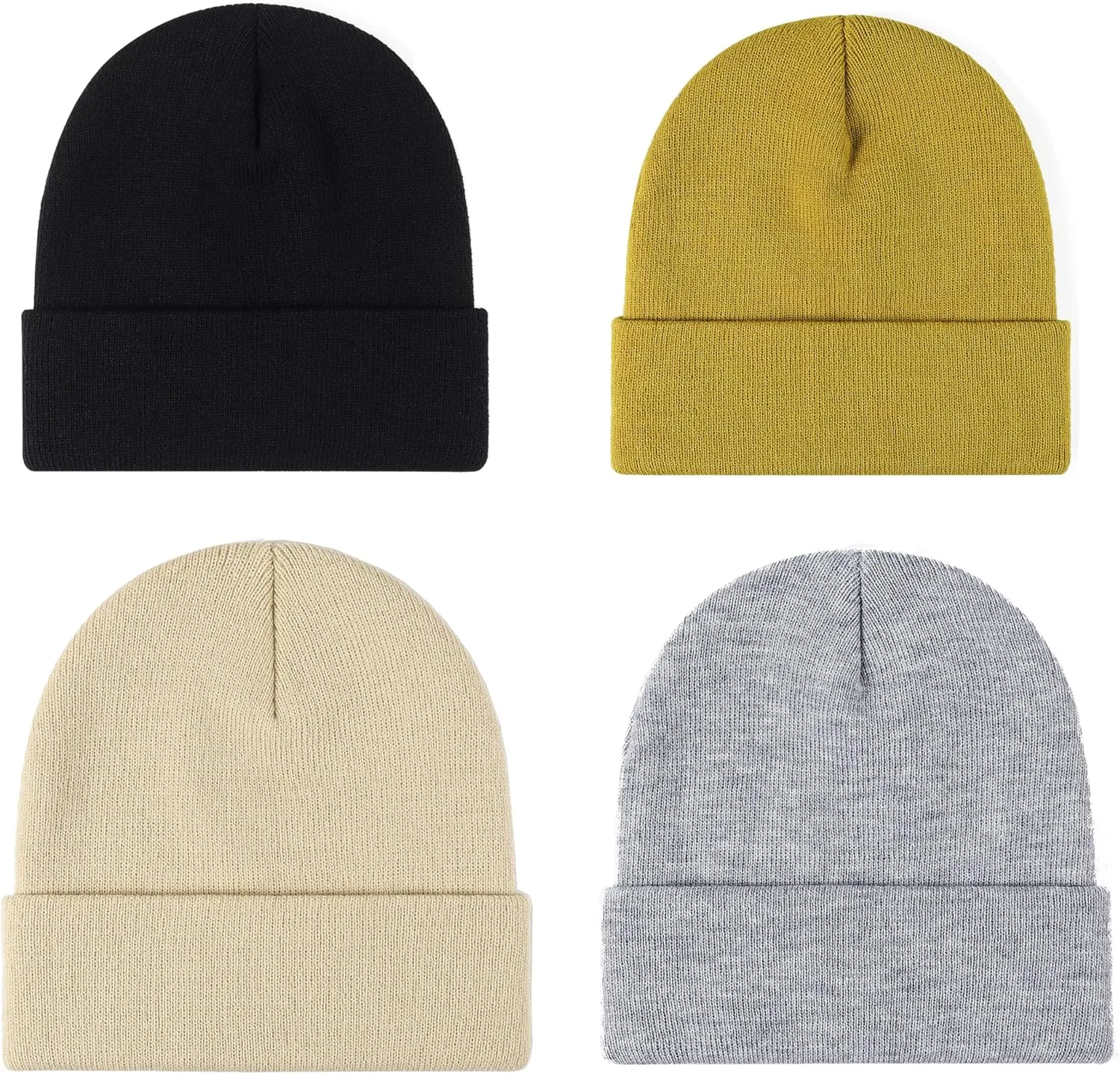 Wheebo 12Pieces Cuffed Knit Beanie Hat for Women Men Winter Skull Ski Cap Unisex Style